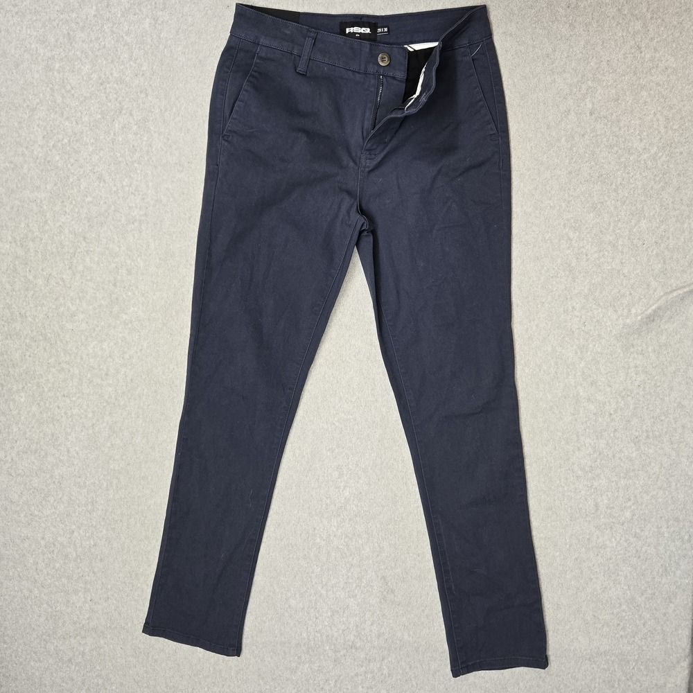 RSQ Men Pants 29X30 Navy Chino Twill MC822 Button Zipper Slim 29" Inseam NWT
